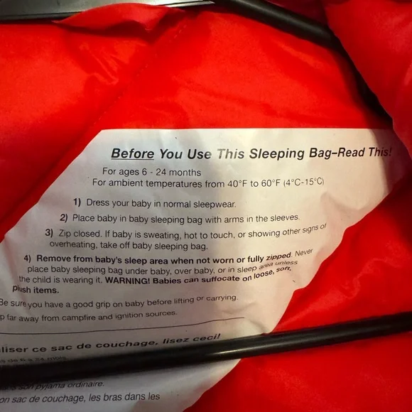 Red Kids Sleeping Bag - Picture 3 of 3